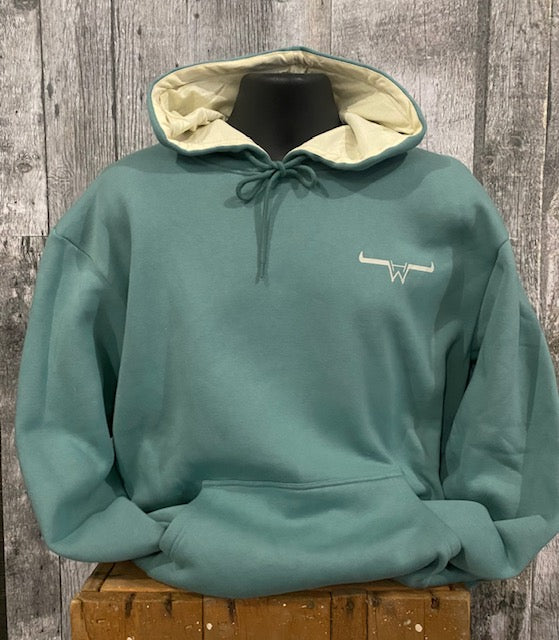 Hoodie Aqua / Beige